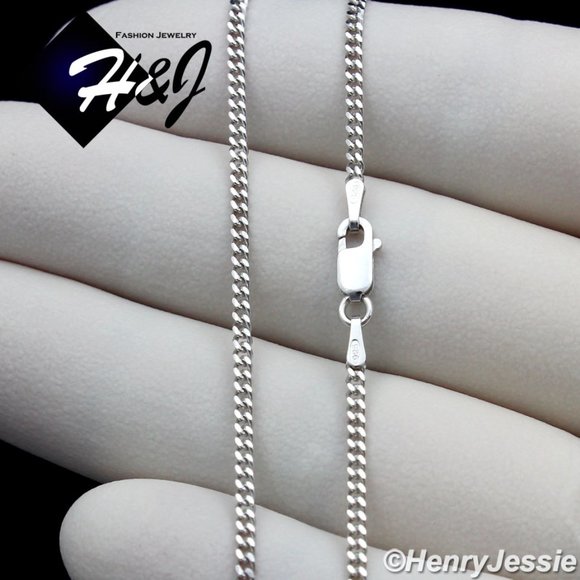 925 STERLING SILVER 2MM CURB CHAIN CROSS PENDANT*J - Picture 6 of 8